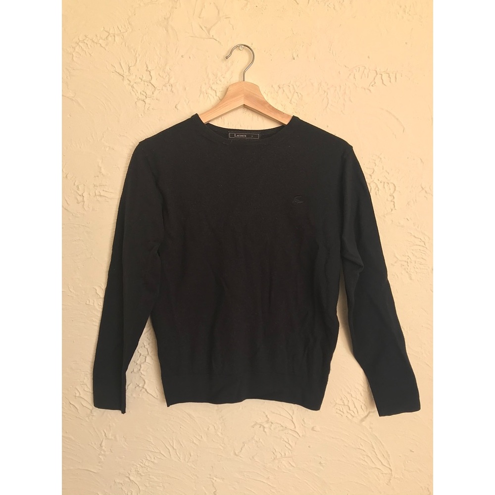 XS / S vintage black pure wool Lacoste pullover